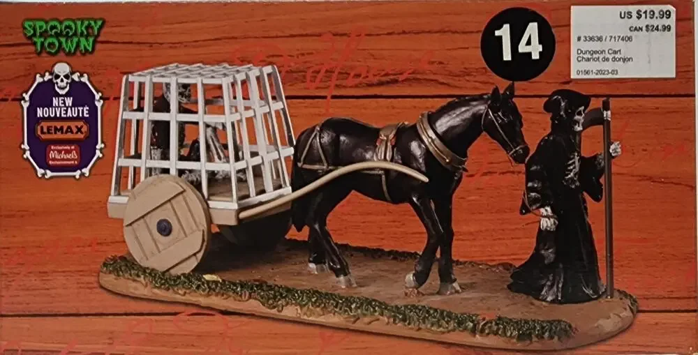 Lemax Spooky Town 2023 Dungeon Cart Halloween Table Accent 33636